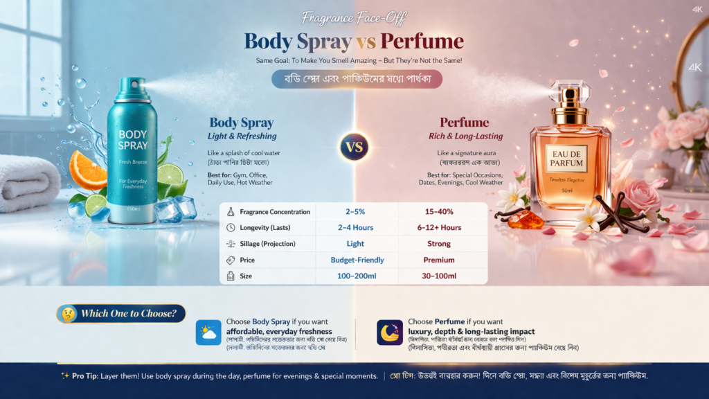 What's the difference between body spray and perfume