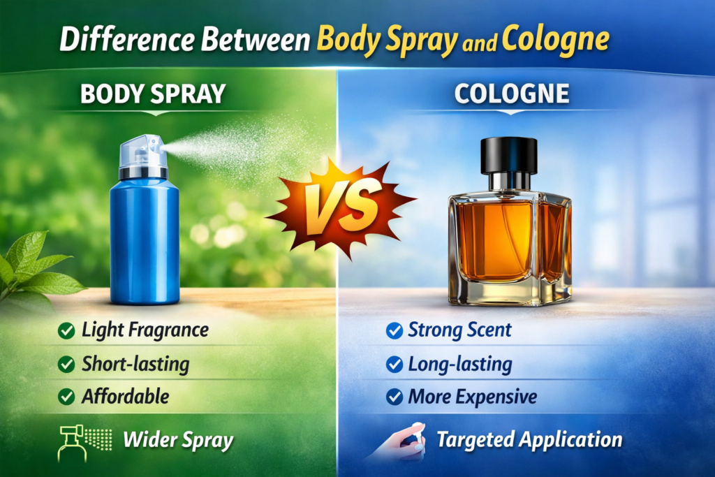 What's the difference between body spray and cologne